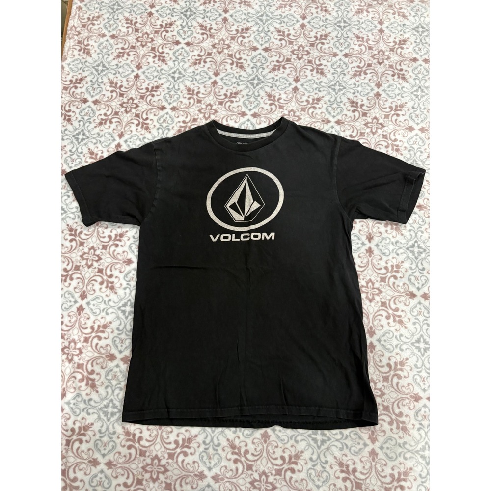 Volcom Boys Black Short Sleeve Graphic T-Shirt Stone Logo Size Medium M 12